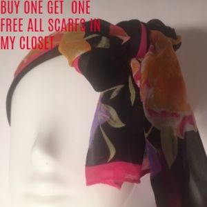 Ellen Tracy Beautiful Flower Scarf Sheer!